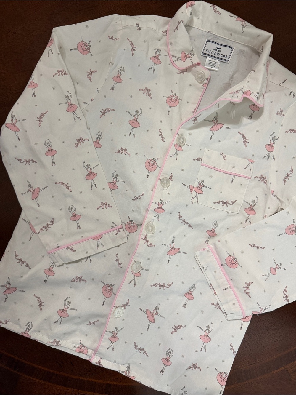 Petite Plume Kid's Twill Pajama Set- Sugar Plum Fairy Ballerina 8 - Picture 4 of 6